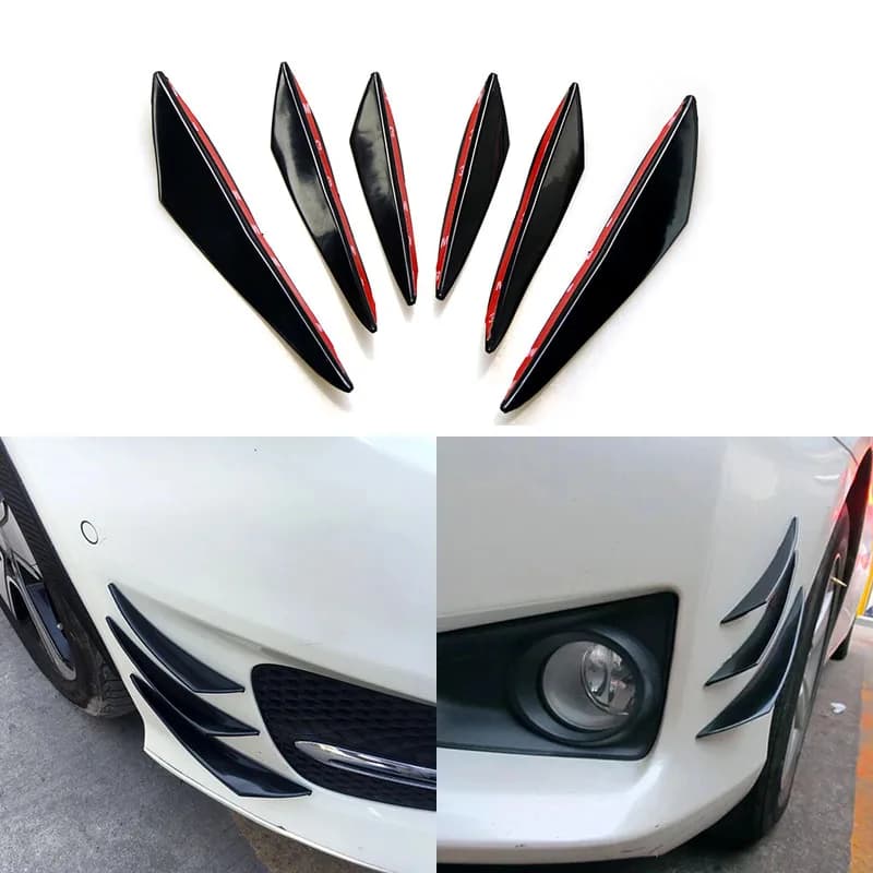 Vendita calda 6 pz/set Decorazione Diffusore Splitter Pinna Corpo Spoiler Canard Valenza Mento Auto Tuning Canard Paraurti Anteriore Universale Labbro