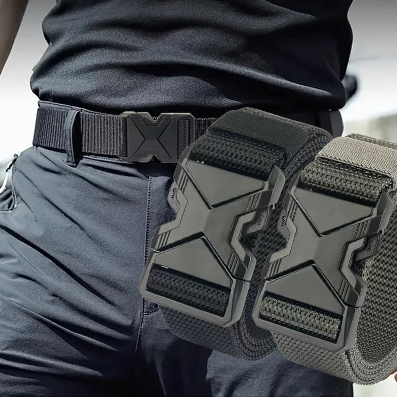 The new men's belt with 125 cm buckle in woven nylon, light and breathable, for everyday commuters
