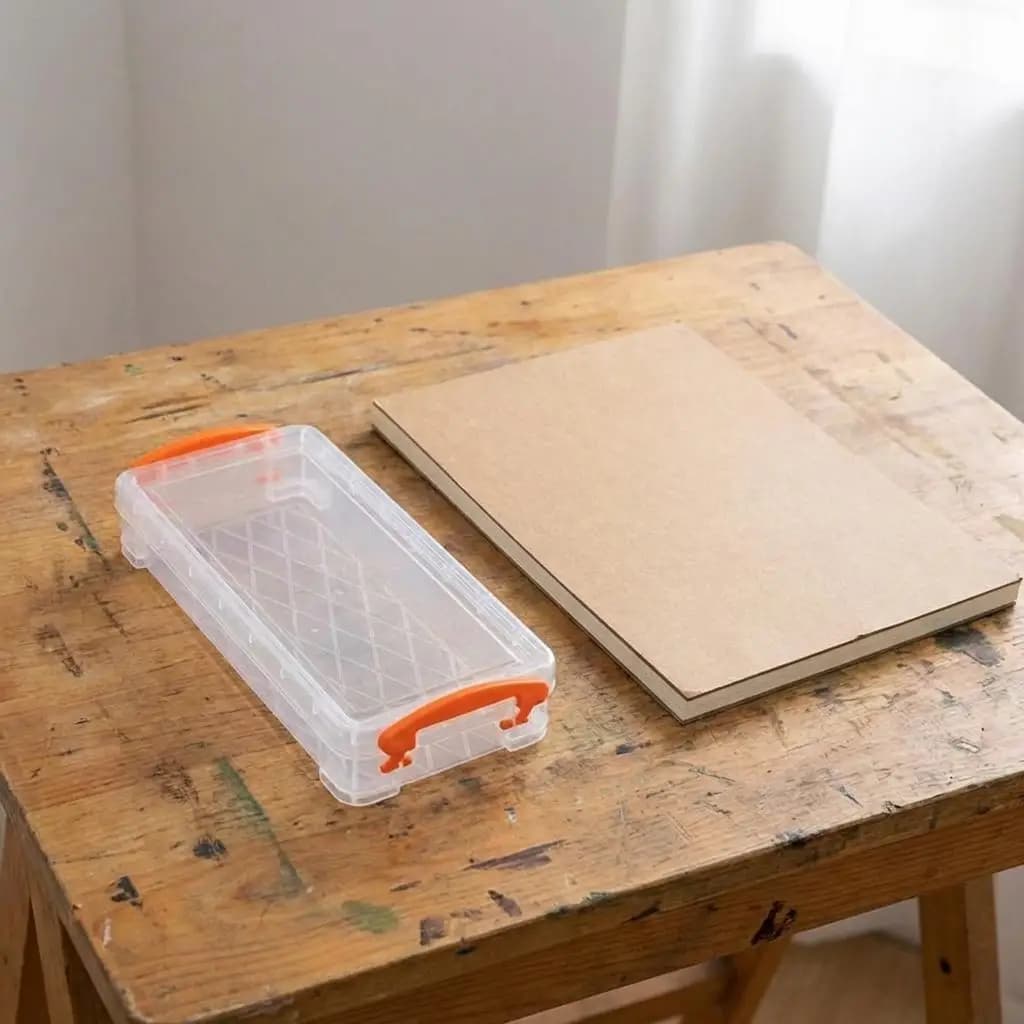Contenitore di Plastica Trasparente per Organizzazione, Scatola Pieghevole per Scrivania, Organizer per Articoli per Bambini, Artigianato e Cancelleria