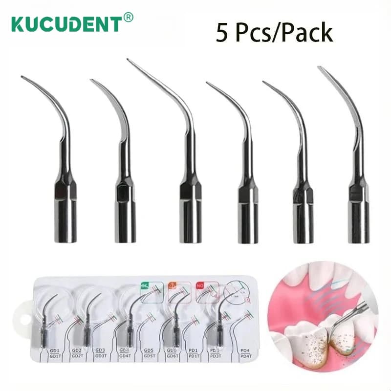 5 Pcs/Pack Dental Ultrasonic Scaler Tips G1-G6 Fit EMS Woodpecker/Satelec Handpieces for Periodontal Cleaning Clinic Tool