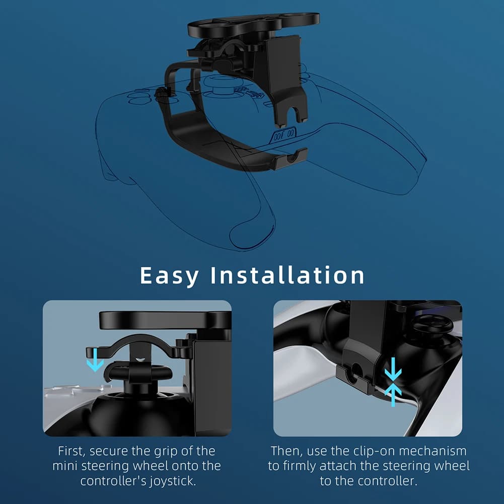 Mini Volante per Controller Sony PS5, Accessori per Giochi di Corse, Volante Sostitutivo Stampato in 3D per Esperienza di Gioco Migliorata