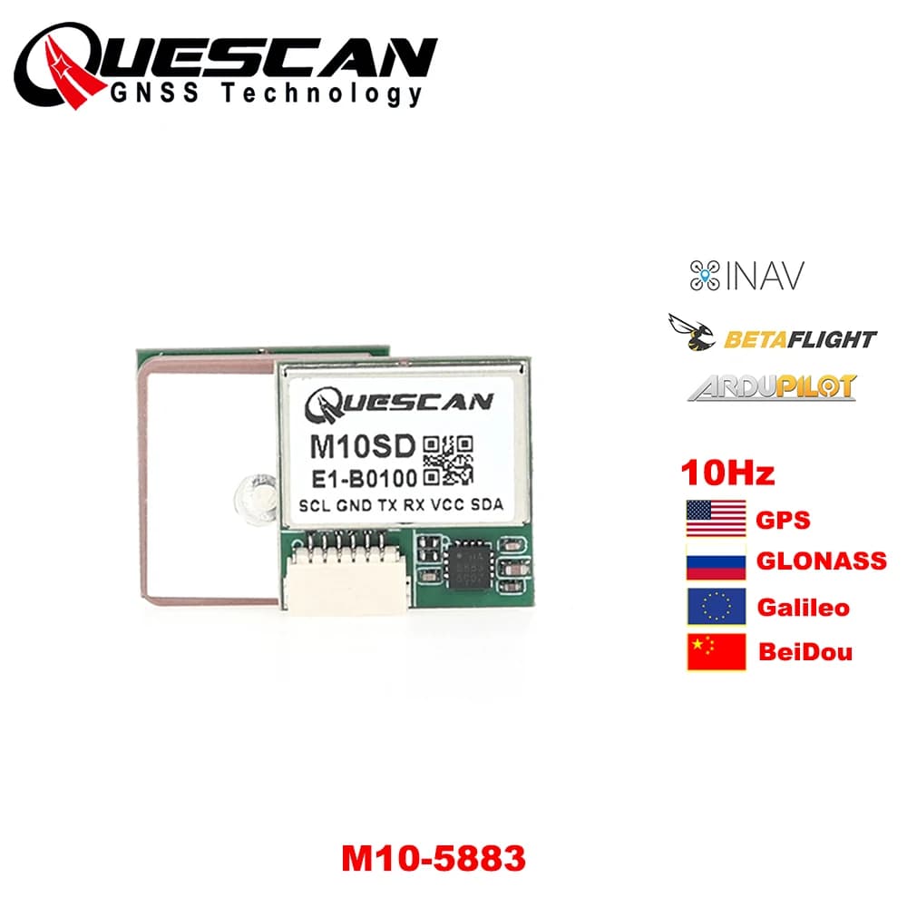 QUESCAN 18mm Drone FPV M10 GPS module with Air compass RC Betaflight Pixhawk ArduPilot INAV GPS Galileo GLONASS BeiDou