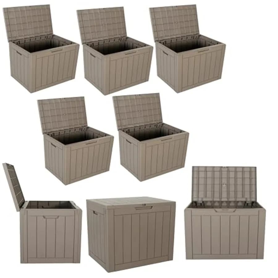 Set of 5 External and Interior Containers from 30 Gallon Resin for Delivery Packages, Garden Bearings, Garden Tools