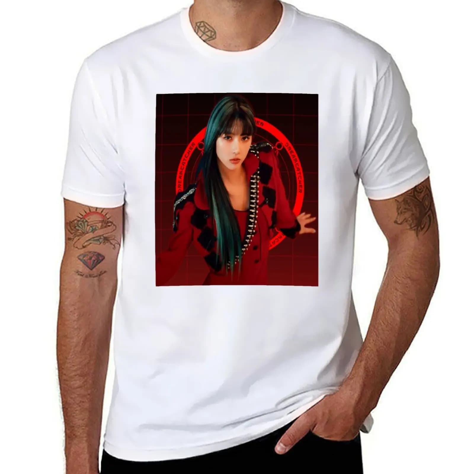 DREAMCATCHER YOOHYEON KPOP T-Shirt man t shirts for men casual black cotton t-shirt plain for man package T-Shirt