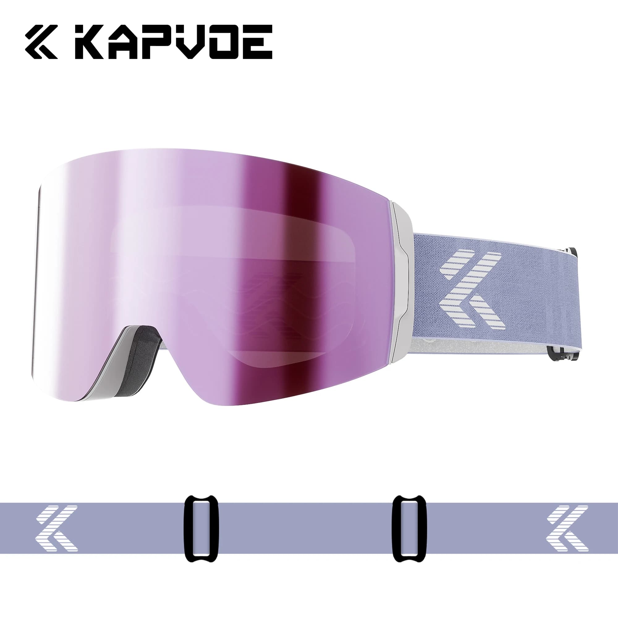 KAPVOE Occhiali da sci fotocromatici Occhiali da sole Doppio magnete Assorbe strati Rivestimenti antiappannamento UV400 Occhiali da sole per sci per motoslitta