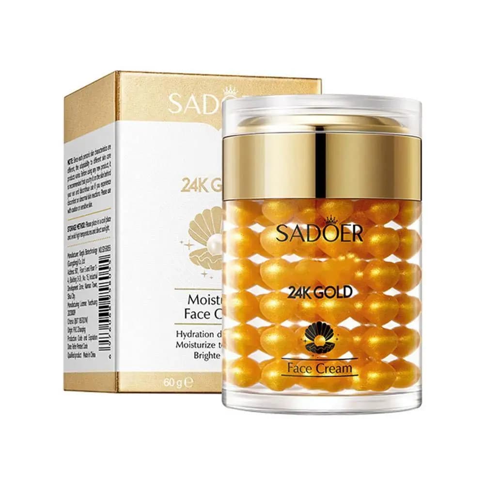 SADOER Cream Faced with Collagen and Golden Pearls 24K, Hydrating Deep, Illuminant, Rassodante, in Capsules, for Skin Care of Viso