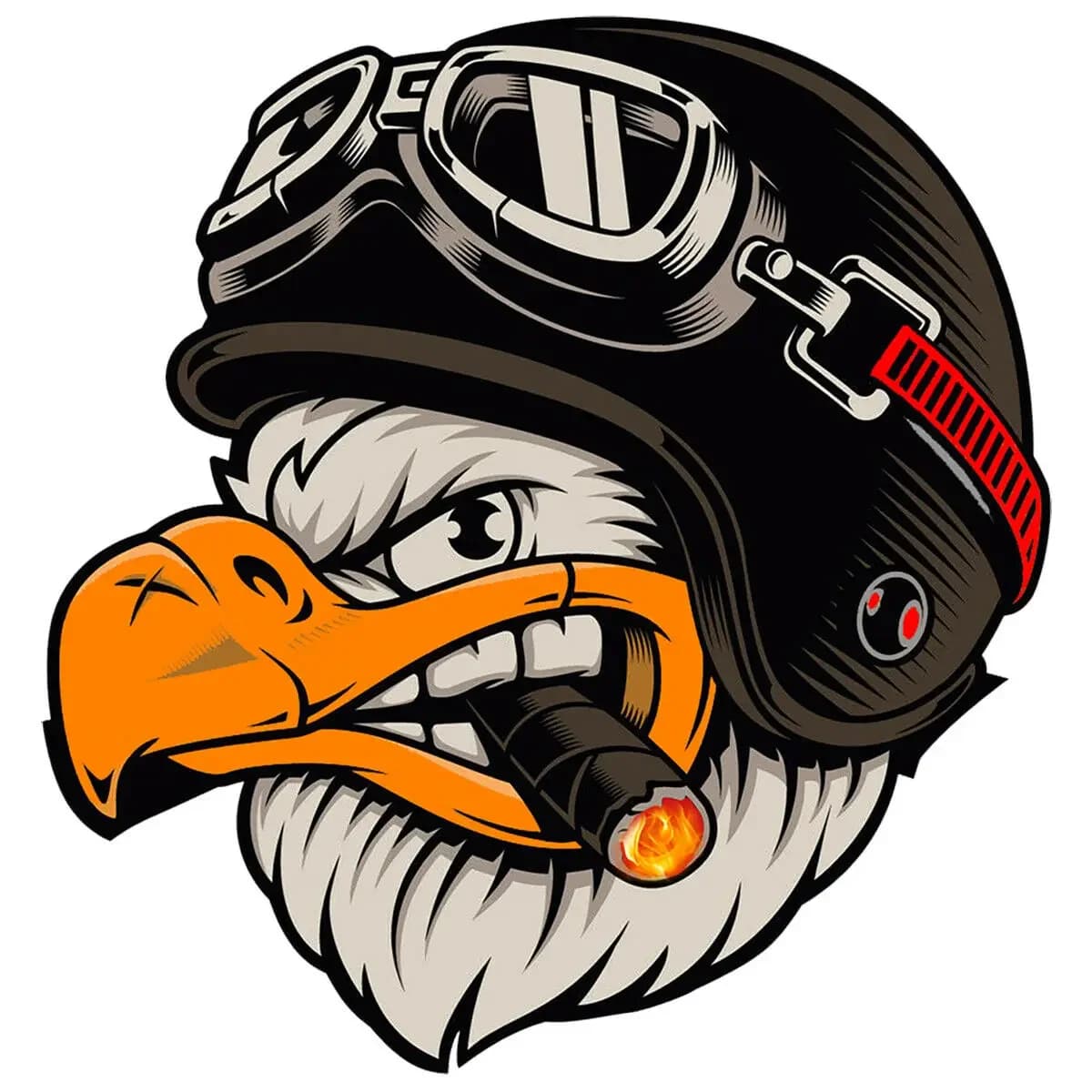 Wall sticker for car personality eagle hat creative sticker helmet motorcycle waterproof vinyl sticker, 13cm