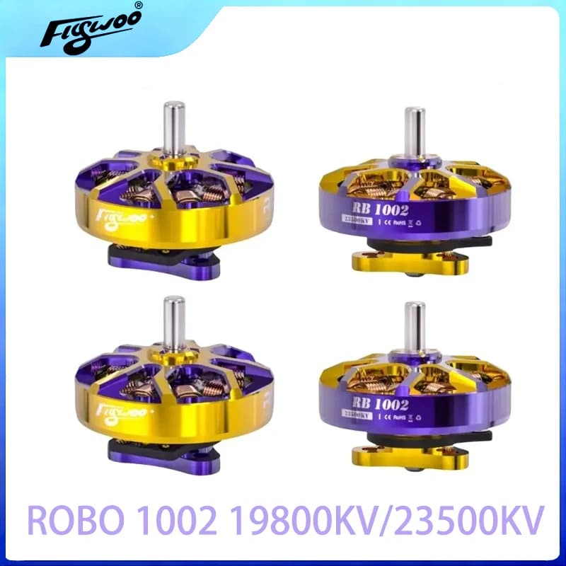 Flywoo ROBO 1002 FPV Motore Oro/Viola Ad Alta Velocità 19800KV/23500KV per Whoop Stuzzicadenti Droni Dimensioni Compatta Racing Quadcopter Motore