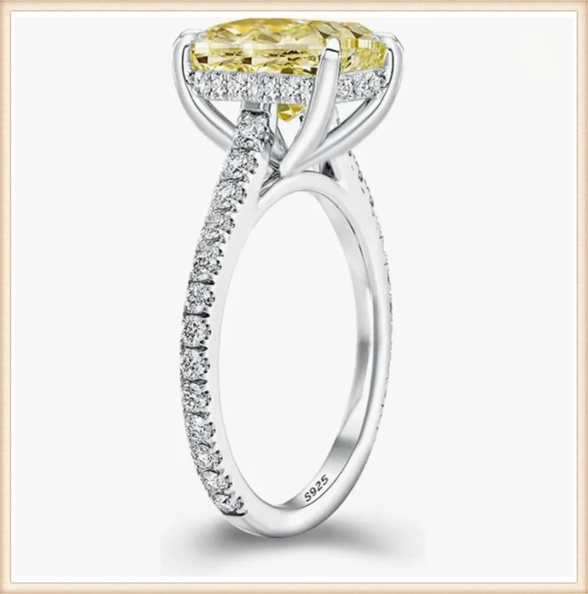Anello di fidanzamento in oro massiccio 14 carati con diamante coltivato in laboratorio certificato IGI CVD/HPHT taglio cuscino Anello di fidanzamento con diamante giallo da 2 ct Anello di fidanzamento in platino