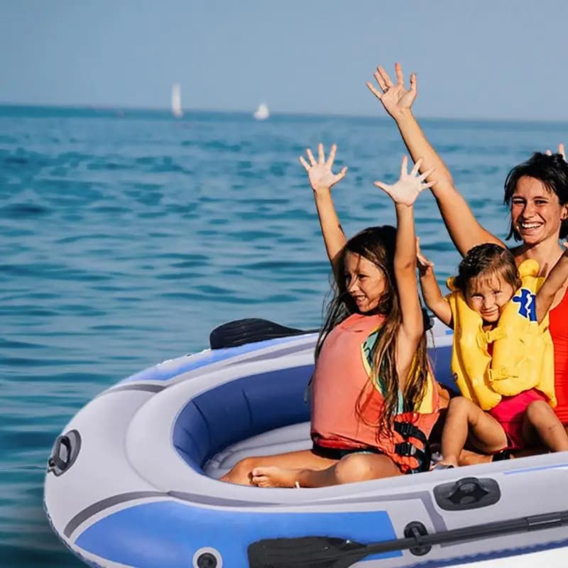 Barca da pesca gonfiabile Pieghevole Blow Up Kayak Zattera gonfiabile portatile per 3 persone per la pesca con pagaia a pannello e pompa ad aria