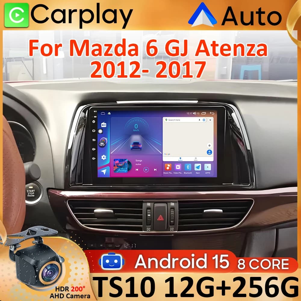 Android 15 Car Radio For Mazda 6 GJ Atenza 2012 2013 2014 2015 2016 2017 Carplay Video No 2din GPS Navigation 4G Wifi Autoradio