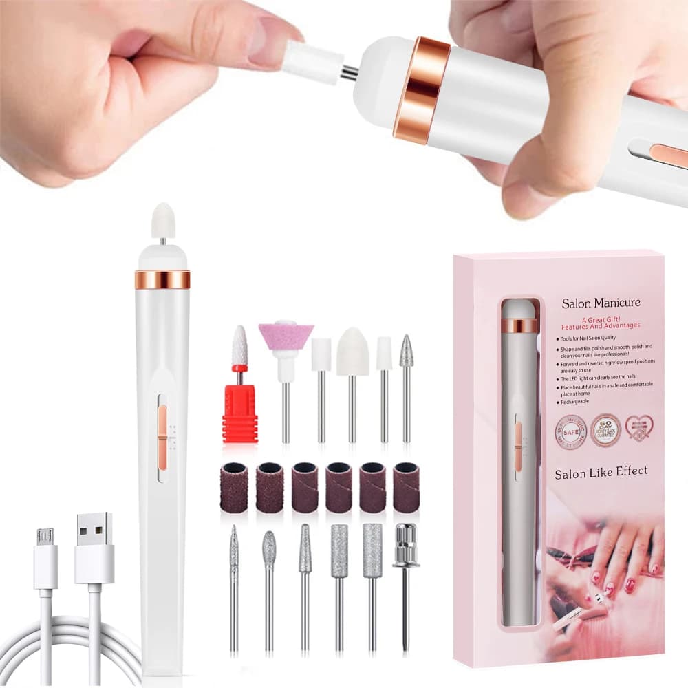 LULAA Set manicure portatile Set completo di strumenti professionali per manicure e pedicure per esfoliazione e lucidatura per salone di bellezza