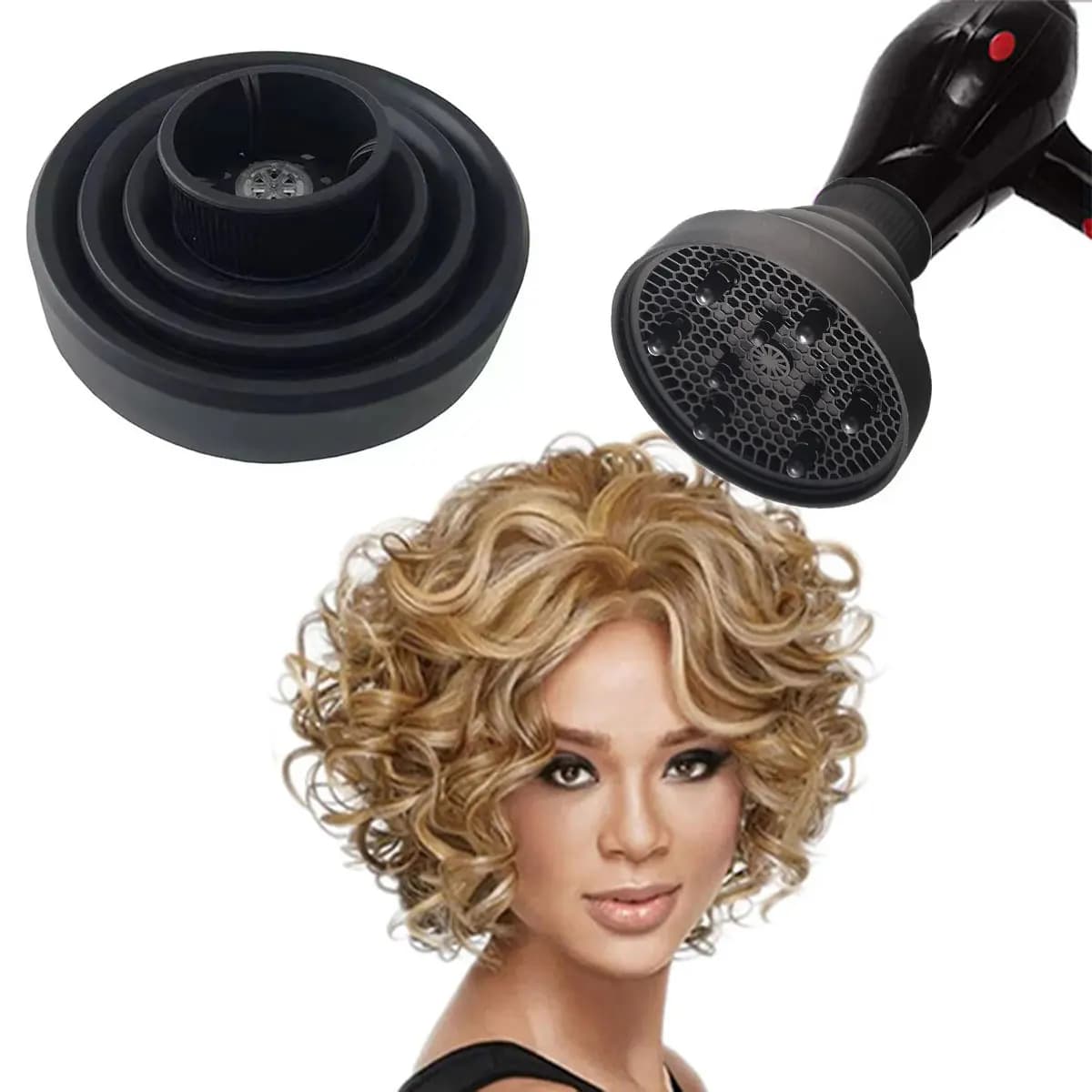 Salon Tool Universal Silicone Hairdryer Diffuser Cover Adjustable Foldable Temperature Resistant Dispersing Drying Hair Dryer