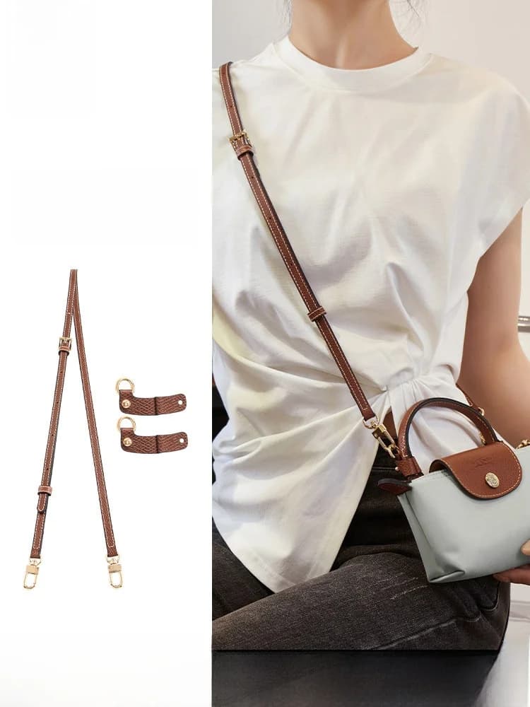 Adjustable Crossbody Dumpling Bag Strap Leather Shoulder Bag Belt No-Punching Required Renxiang Bag Accessory