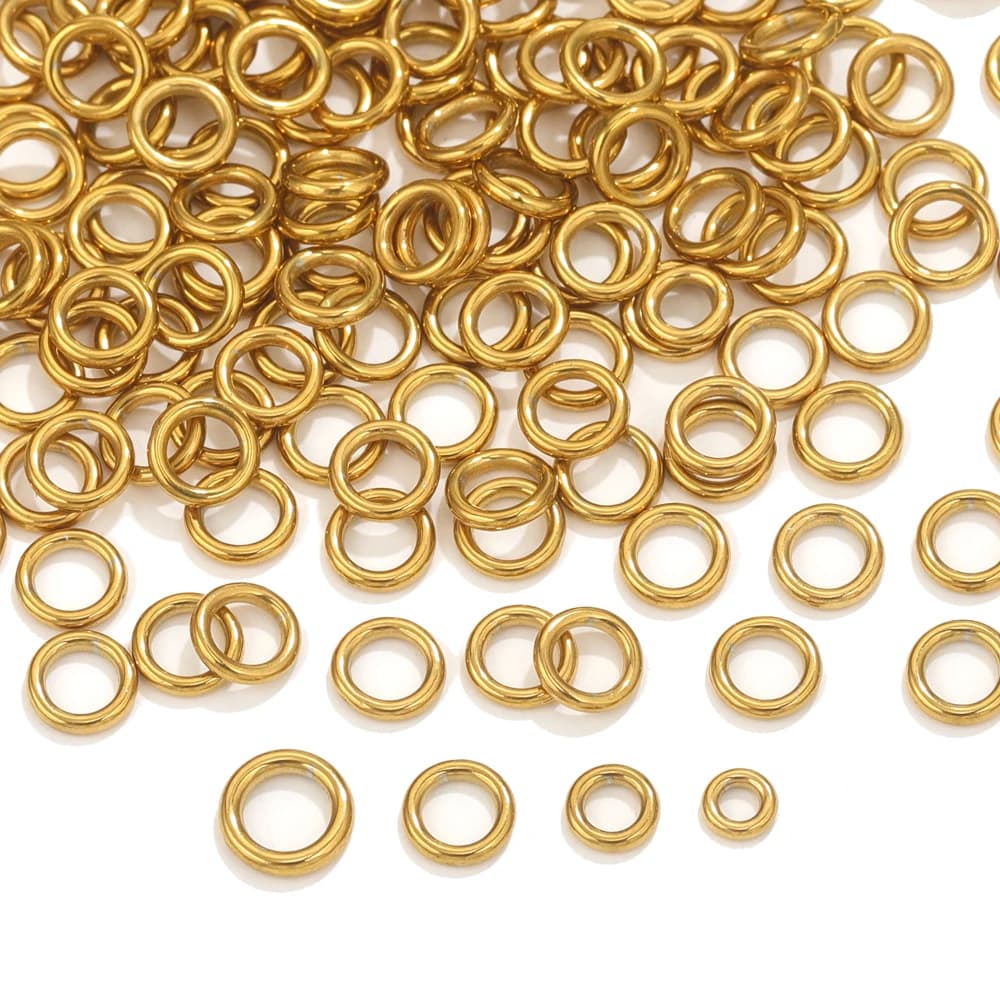 50 Pieces O Ring Stainless Steel Plated Gold Closed Jumping Rings For Making Jewelry DIY Rings Circles Wire Connectors Jewelry Results