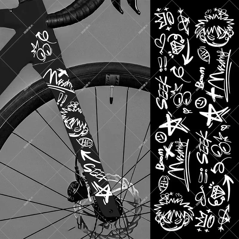 1pc adesivi per telaio della bicicletta decalcomanie riflettenti decorative impermeabili per accessori per ciclismo per bici da strada MTB del tubo superiore