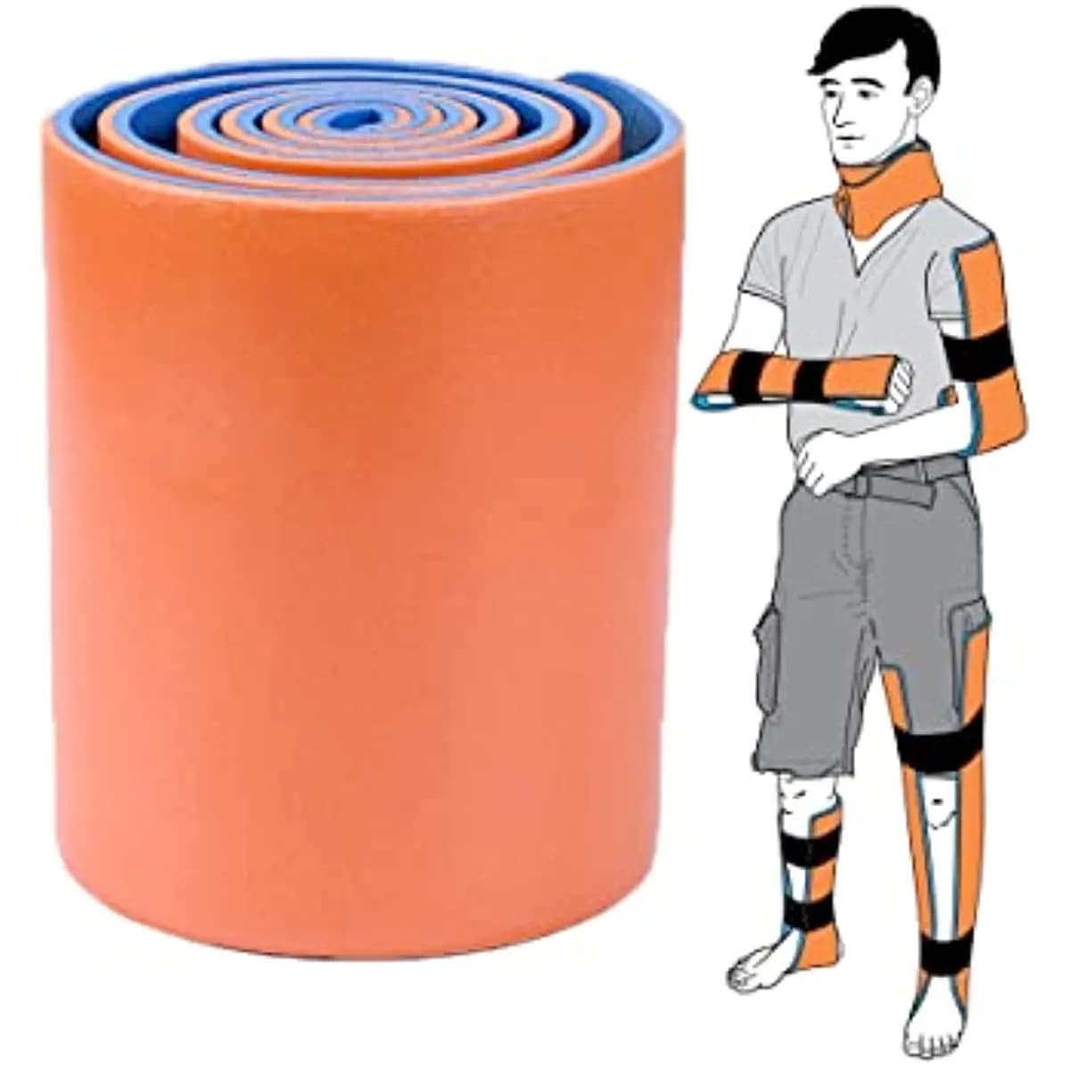 Stecca arrotolata, stecca arrotolata universale in alluminio da 16" leggera riutilizzabile impermeabile per animali domestici medici, sportivi, domestici, di primo soccorso