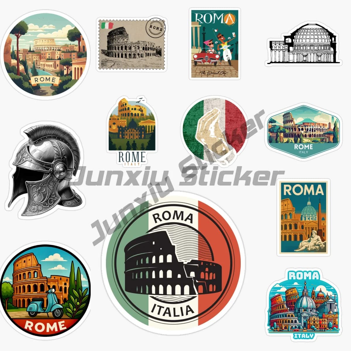 ROMA ITALIA National flag Landscape Helmet Bikes Moto Laptop Car Sticker Vinyl self-adhesive decorative cover Scratch DecaI