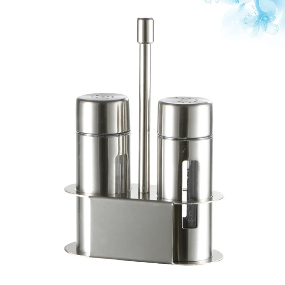 Set di Barattoli per Spezie in Acciaio Inox con Finestra Trasparente in Acrilico, Contenitori Ermetici per Sale, Pepe e Condimenti da Cucina