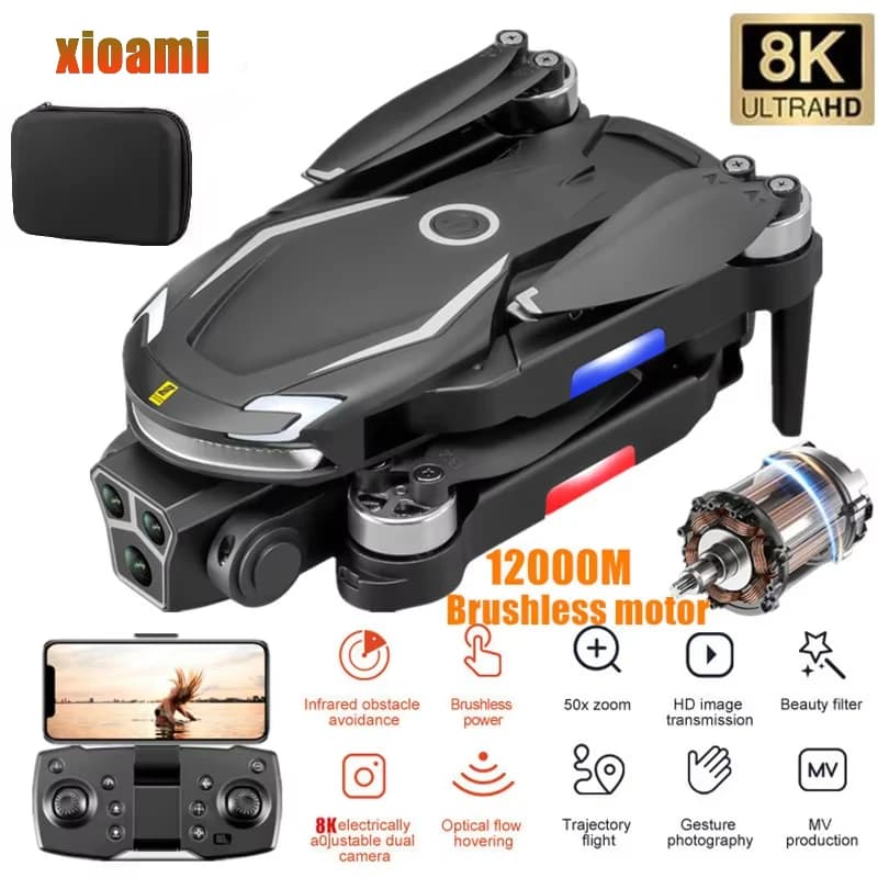 New V88 8K GPS Professional Obstacle Avoidance Remote Control AircraftHD Dual Camera Folding Quadcopter Toy UAV For Android IOS