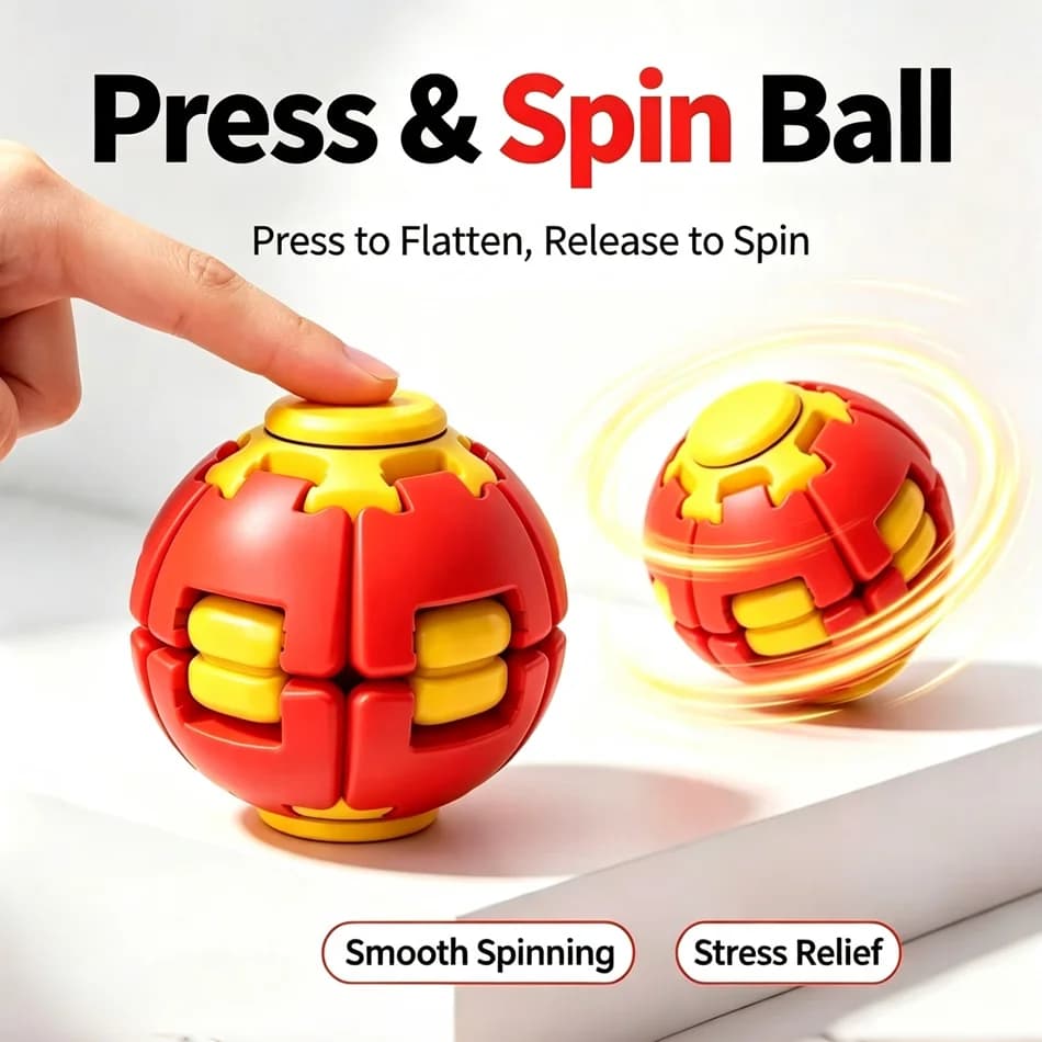 Multicolor Gear Stress Relief Rotating Ball, Fidget Spinner Anxiety Toy, Mini Desktop Stress Relief Ornament