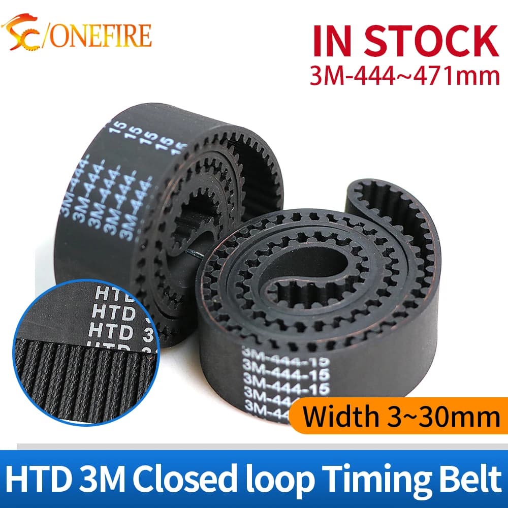 HTD 3M Timing Belt 444/447/450/453/456/459/462/465/468/471mm width 3~30mm for 3D Printer CNC Closed Loop Industrial Belt