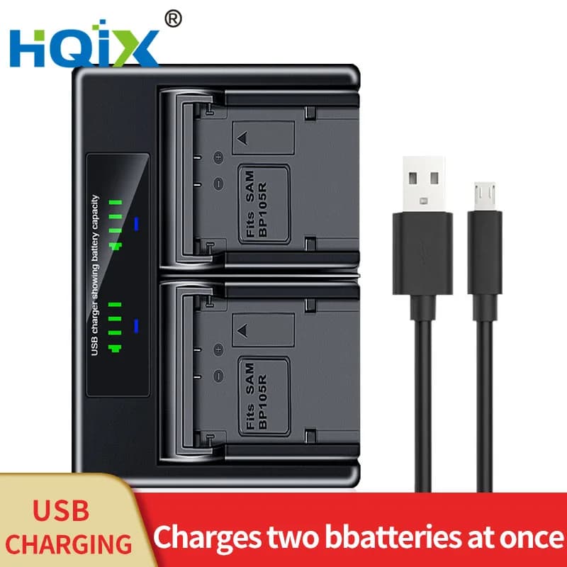 HQIX for Samsung HMX-SMX-F500 H300 H203 F53 F54 HMX-H303 H305 H304 H320 Camera IA-BP210R Battery Dual Charger