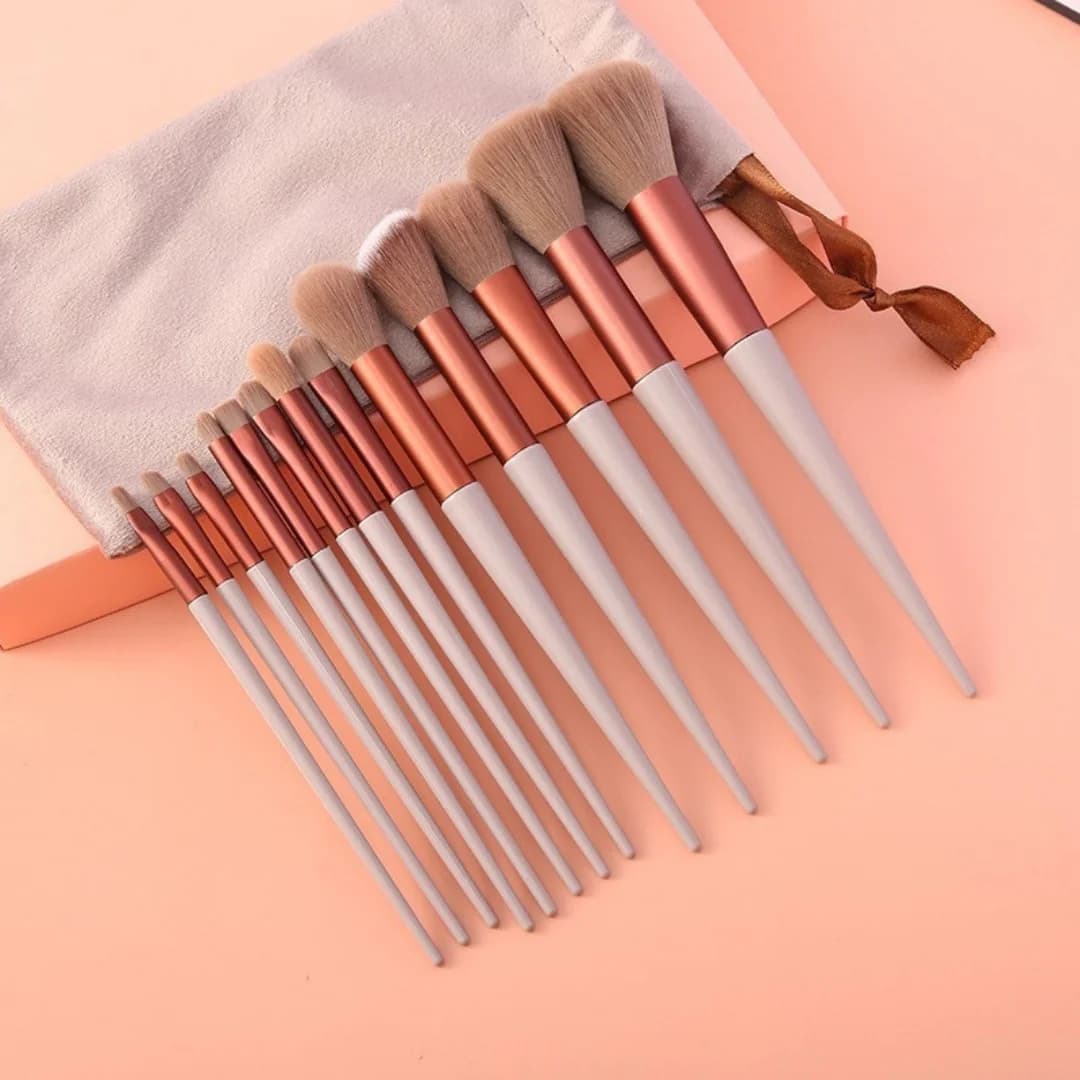 Complete Set of 14 Makeup Brushes, Cosmetic Brushes, Umbrella Brushes Kit, Blush, Cypria and Illuminant for Daily Beauty Tools