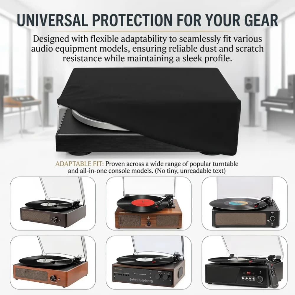 Adjustable Turntable Dust Cover 1PC for CD Player Vinyl Record Player Karaoke Machine Music Protector