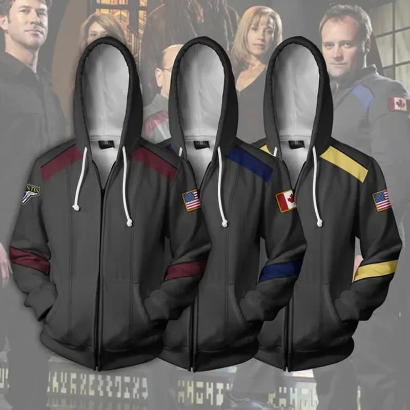 Star Voyager Command VKRN1956 Cosplay Star Costume Hoodie Trek Hoodie Sweatshirt 3D Print Zipper Jacket Sweatshirts Coat
