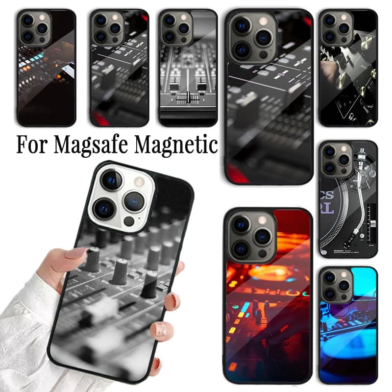 Cover per iPhone con design DJ Mixer Musicale per iPhone 17 16 15 14 13 12 11 Pro Max Plus Magnetica per Magsafe