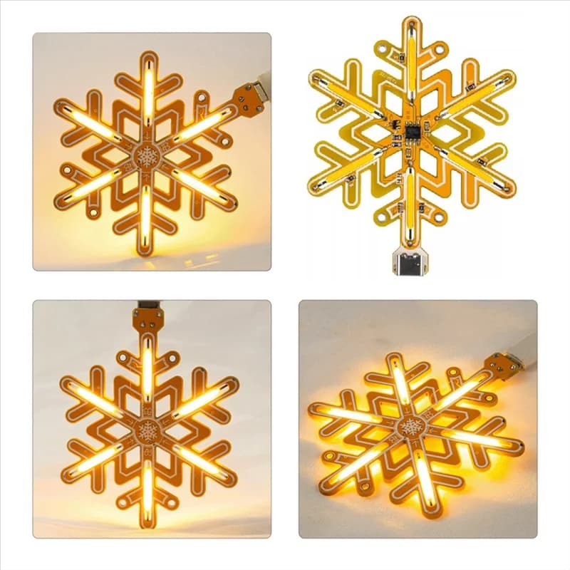 LECKL-Snowflake Lamp Touch Stepless Dimming Touch Night Light DIY Kit For DIY Christmas Decoration Romantic Gift
