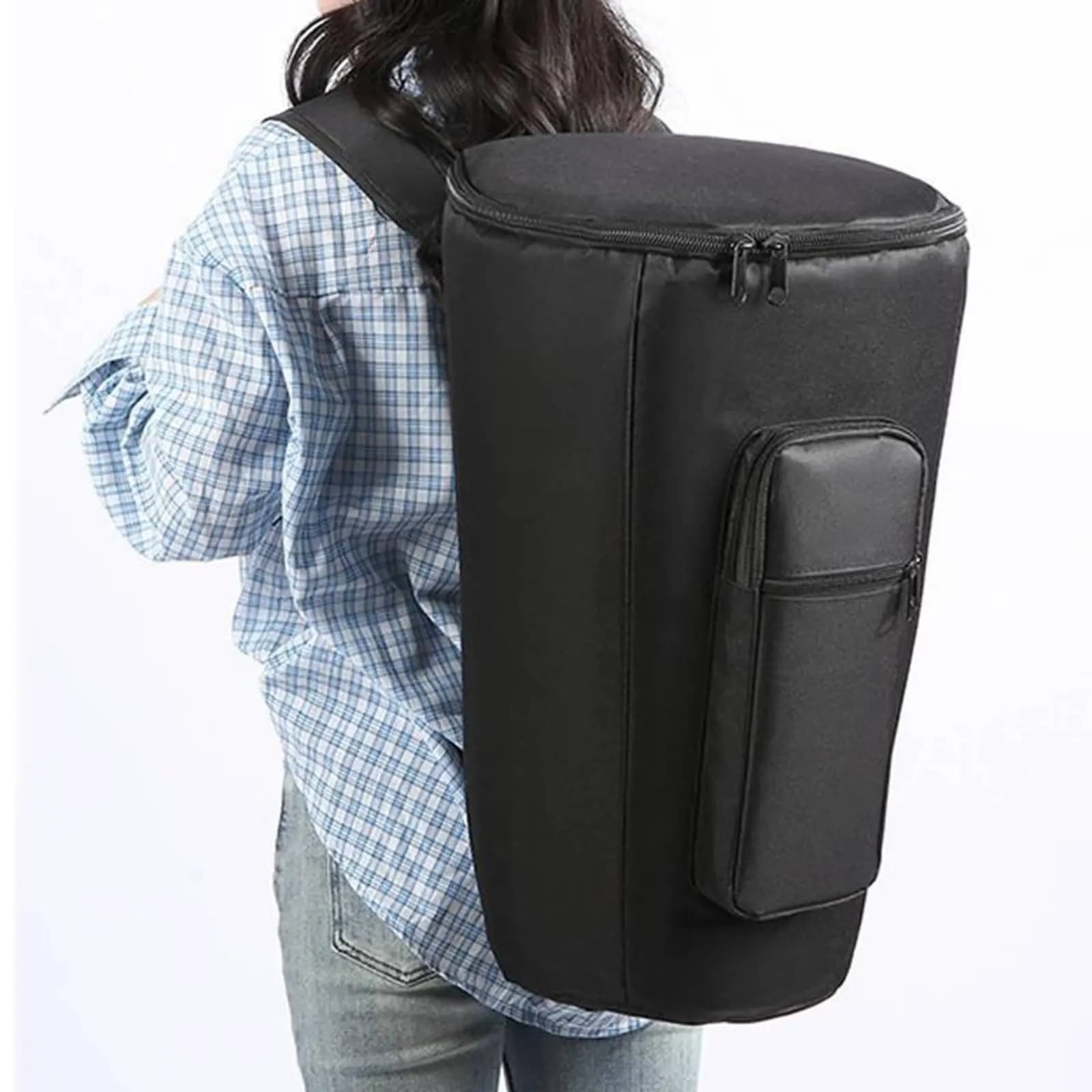 Zaino per Djembe con Tasca Extra, Imbottito, Leggero, Accessorio Musicale Durevole in Tessuto Oxford