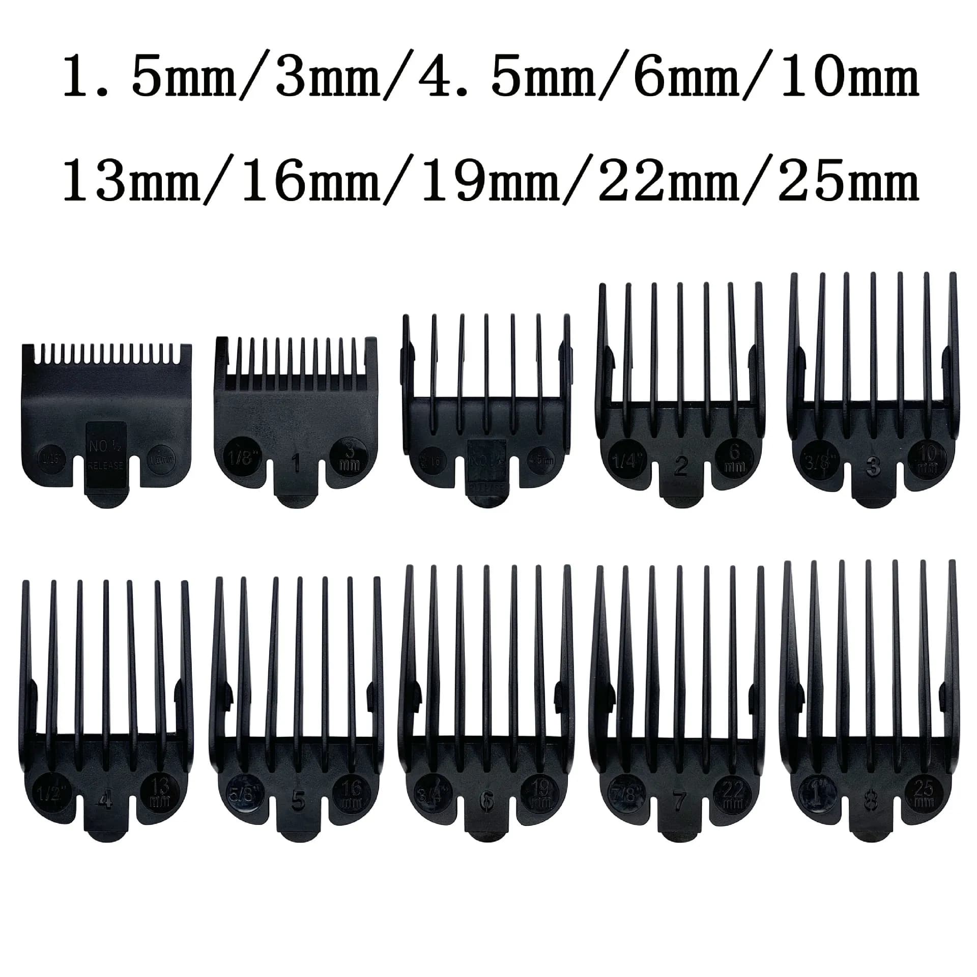 2/8/10PCS 1.5-25mm Limit Universal Guide Haircuts Trimmer Guards Attack Hair Barba Trimmer Blade Barbier Tools