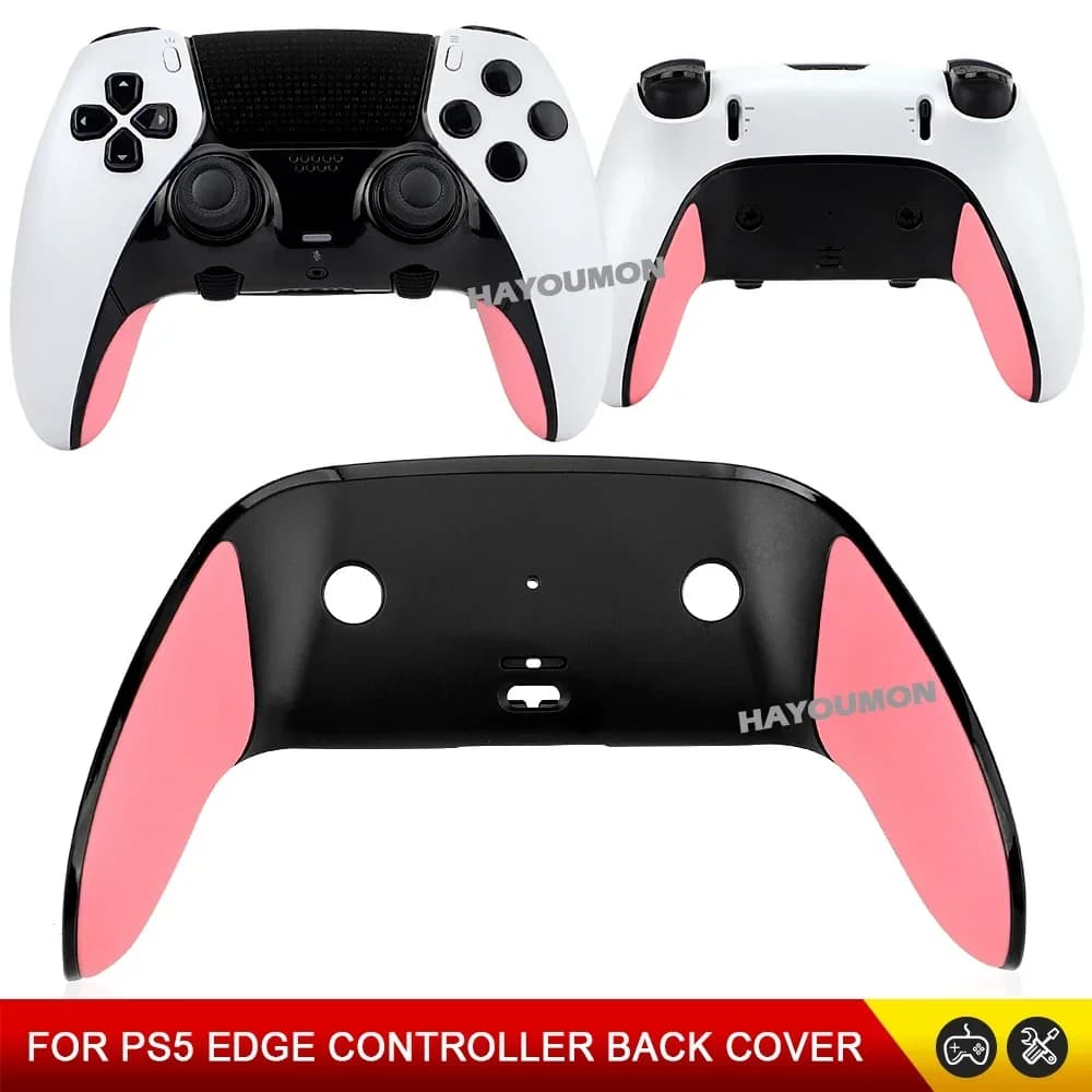 Cover Posteriore Rosa per Controller PS5 Edge, Guscio Sostitutivo Antiscivolo, Protezione Avanzata per Controller, Accessori per Giochi