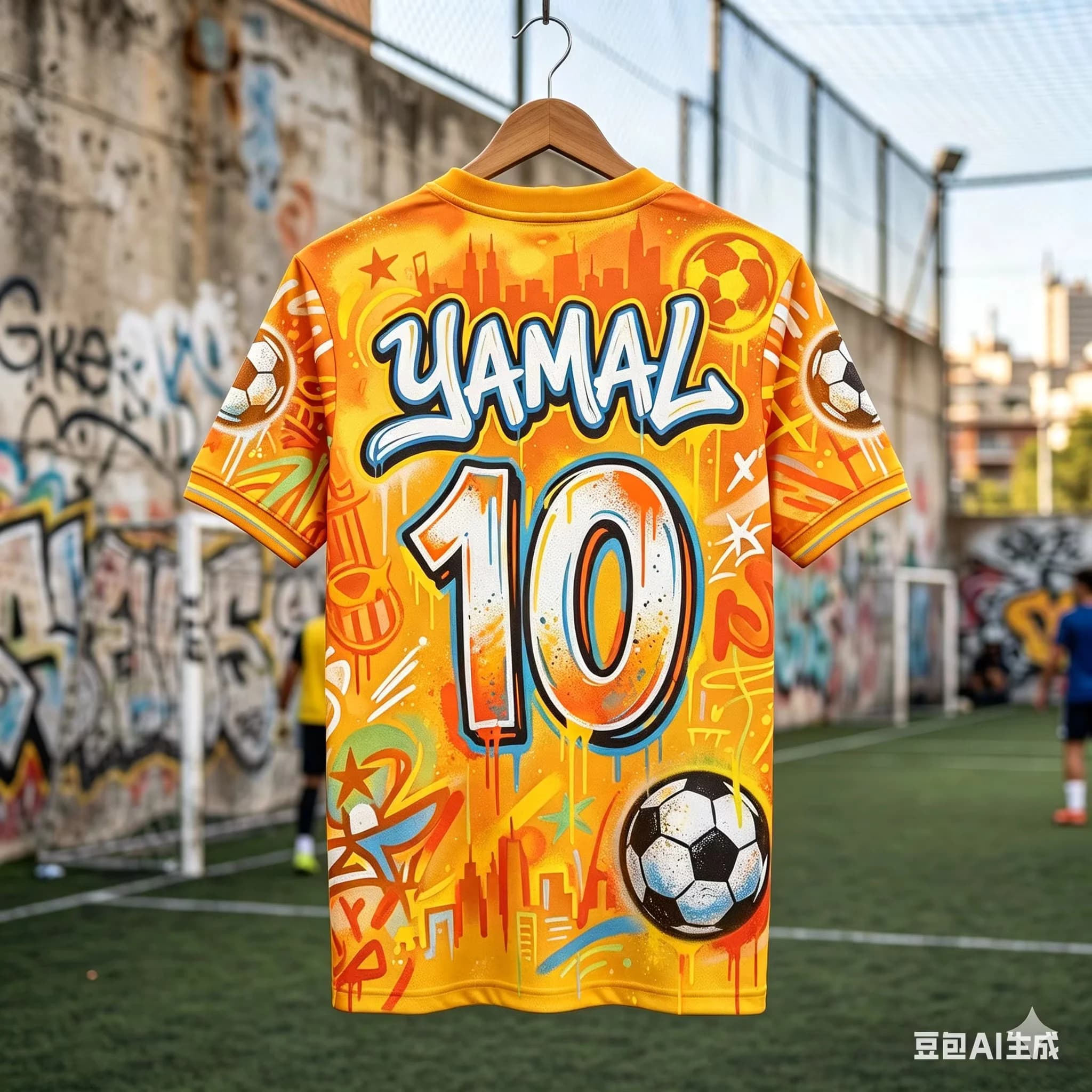 New Unisex #Yamal #10 Graffiti Street Art Football Soccer T Shirt Breathable Sportswear Training Fan Tee FamilyMatching