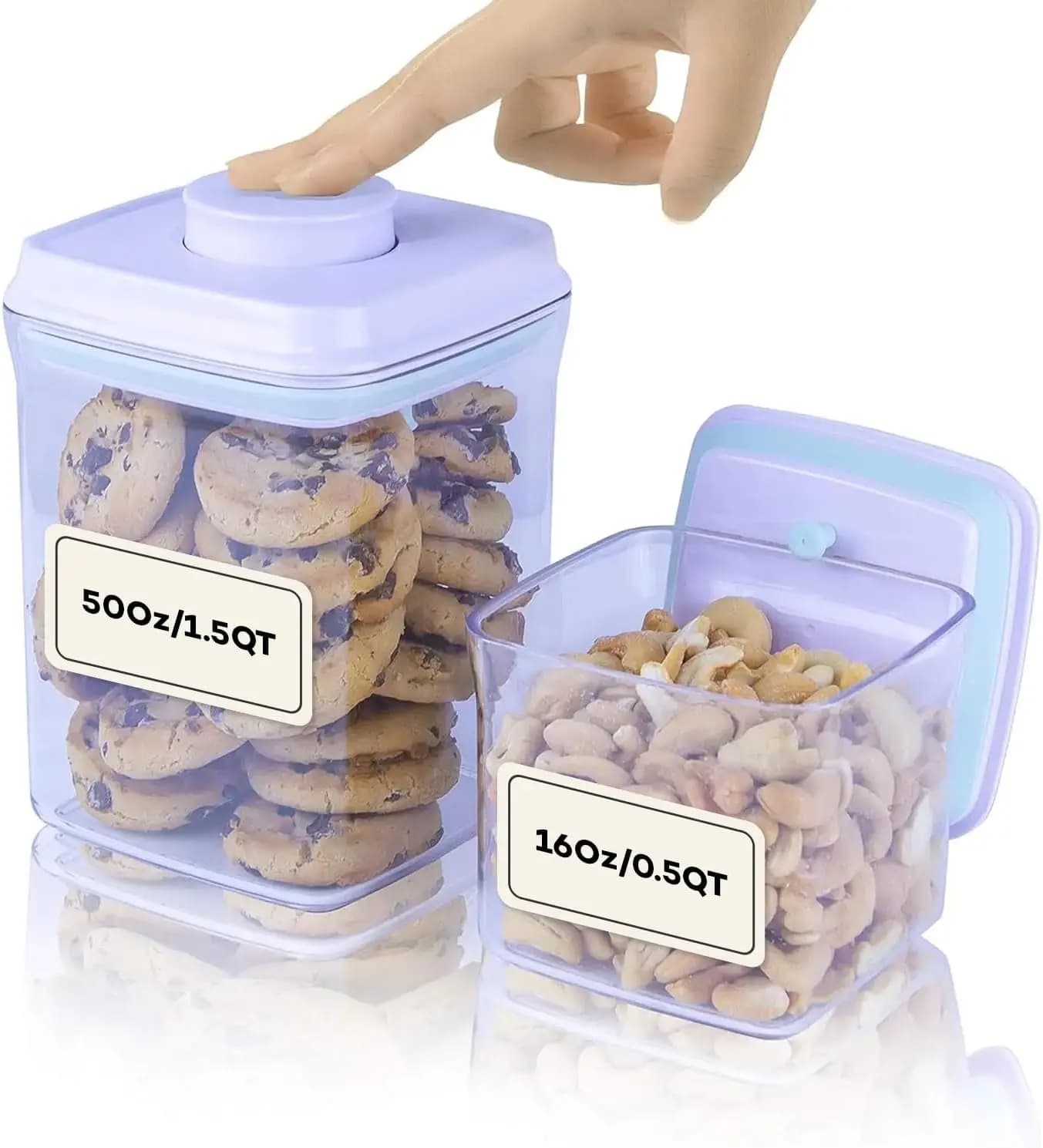 Bop Top | Contenitori Ermetici per la Preparazione dei Pasti con Coperchi | Set di contenitori per alimenti | Snack e Overnight Oats Organi da Frigorifero