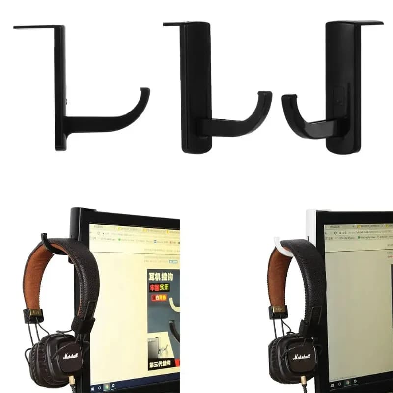 Nuovo Gancio Adesivo per Auricolari Senza Foratura, Supporto in Plastica per Cuffie, Comodo Porta Monitor, Accessori da Scrivania per Auricolari