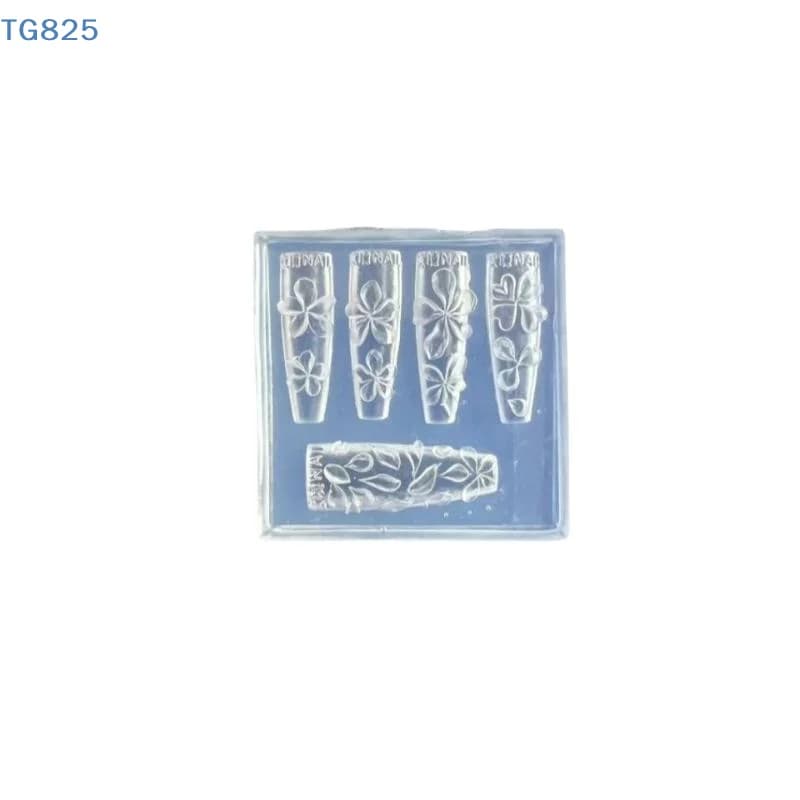 【AN】【AN】2Pcs Relief Flowers Nail Carving Mold 3D Clear Silicone Mold Flowers Petals Making For Nail Art Accessories Tools