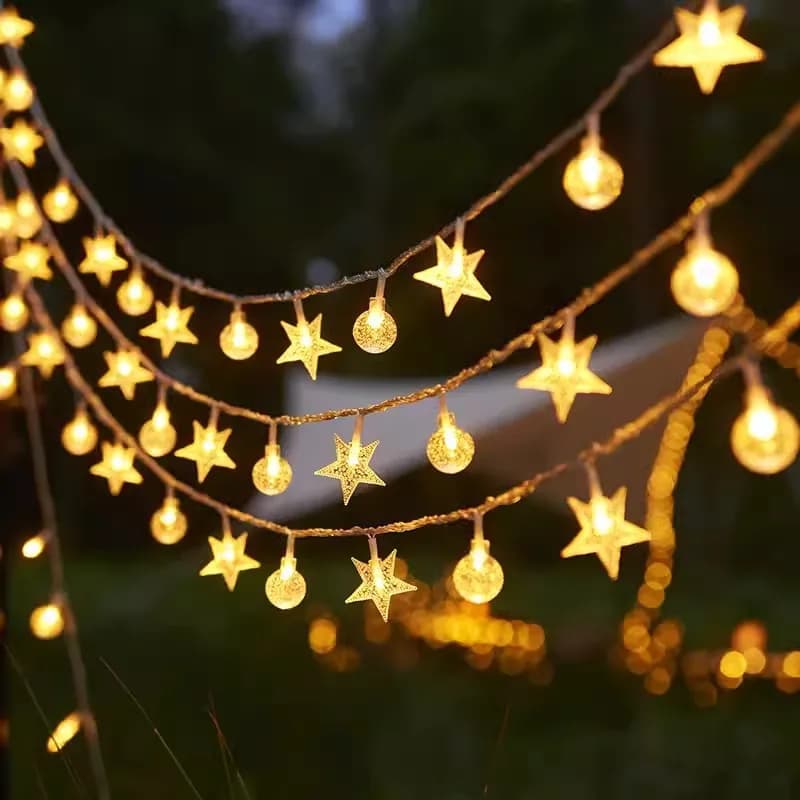 10M 80LED Star String Lights batteria in Fairy String Lights impermeabile estensibile per la decorazione della festa nuziale all'aperto per interni