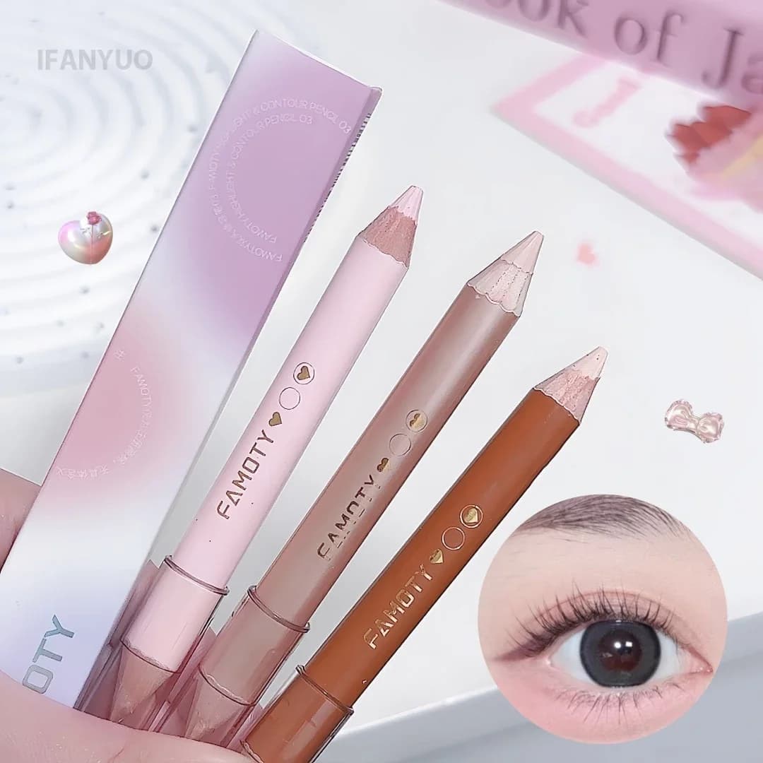 Double head and stick highlighter for contours V Face Sculpting Naso Shadow Corrector Mineral cream Pen gel for lightening