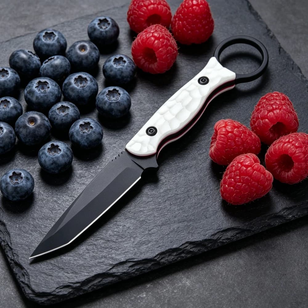 Coltello a lama fissa per esplorazione nella giungla, campeggio, escursionismo, viaggi, alpinismo, pesca, barbecue, picnic, pratico strumento EDC