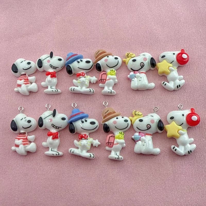 10pcs resin cute little dog pendant, DIY jewelry making earrings, keychain accessories
