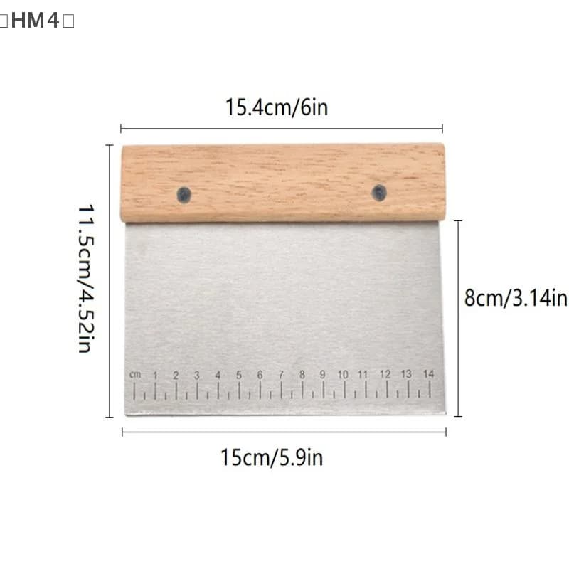 〔HM4〕Stainless Steel Pastry Cutters Noodle Knife Cake Scraper With Scale Baking Cake Cooking Dough Scraper Baking Accessories