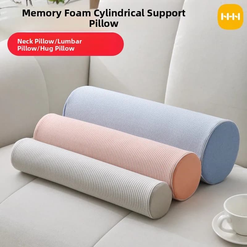 Cuscino Cilindrico per Supporto Cervicale, Cuscino in Lattice per Correzione della Curvatura Spinale, Cuscino Lombare in Memory Foam per un Sonno Migliore