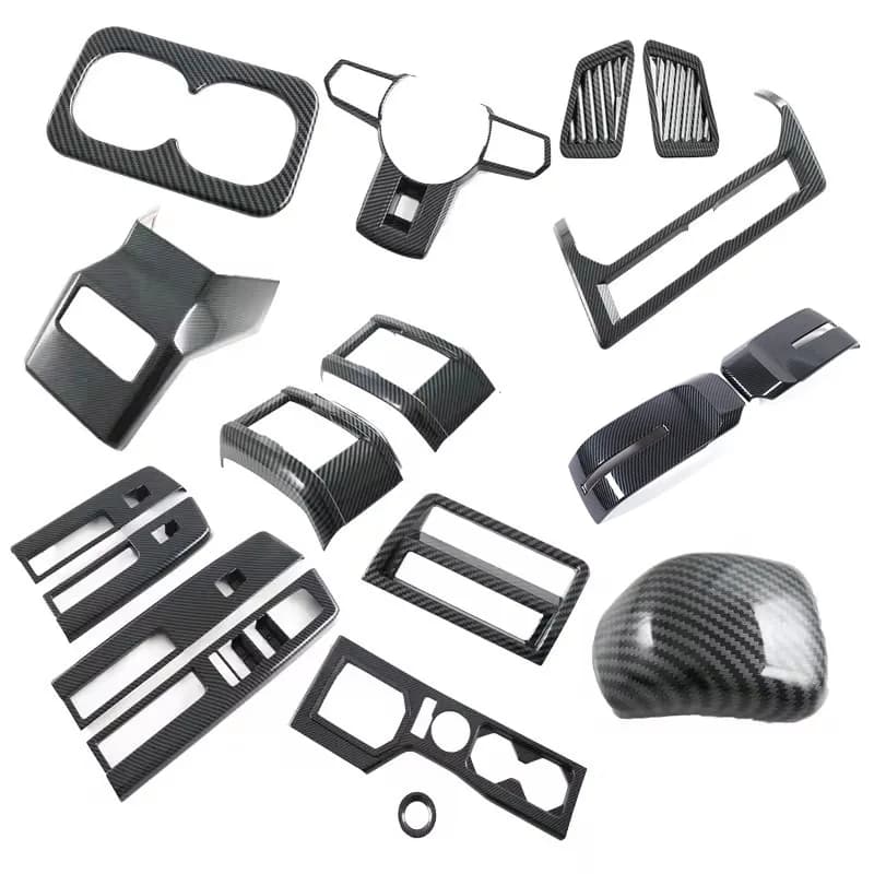ABS ABS Carbon Fiber For Mitsubishi Triton L200 2023 2024 Interior Accessories Window Switch Gear Cover Panel