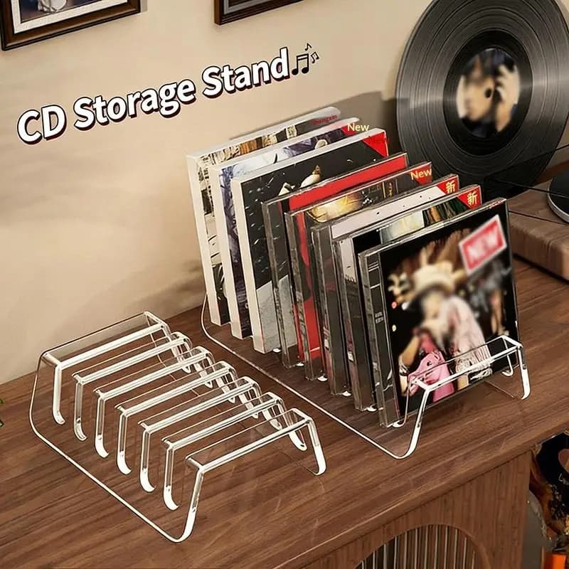 Multifunctional Clear Acrylic CD Display Shelf 2PCS 6 8 Grid Organizer for Home Storage Solutions