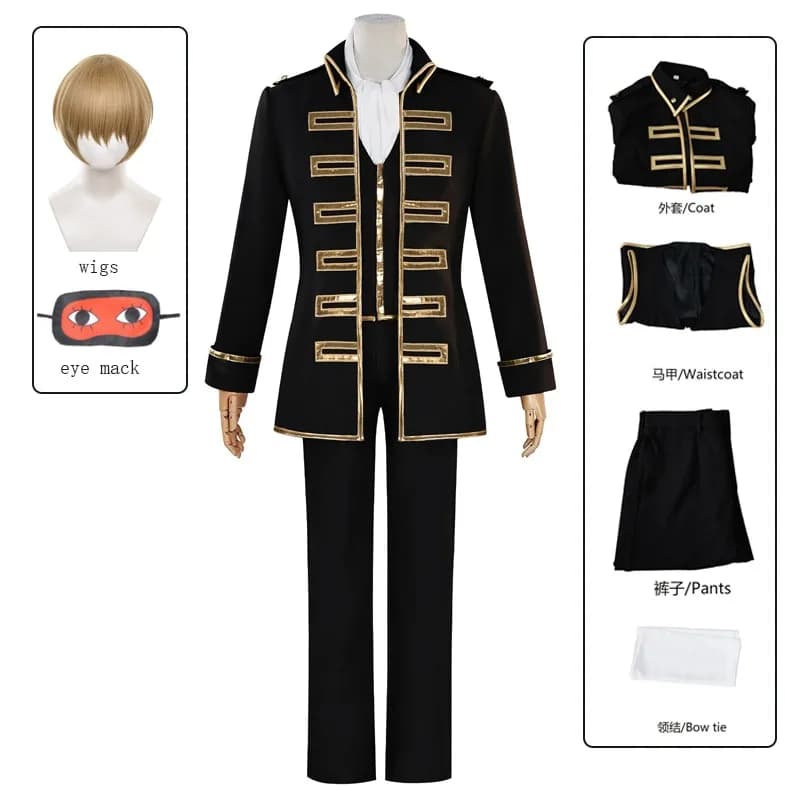 ANIMECC IN MAGAZZINO S-2XL Okita Sogo Hijikata Toushirou Cosplay Costume Wig Eye Masks Anime Ginn Tamaa Halloween Dresses for Men