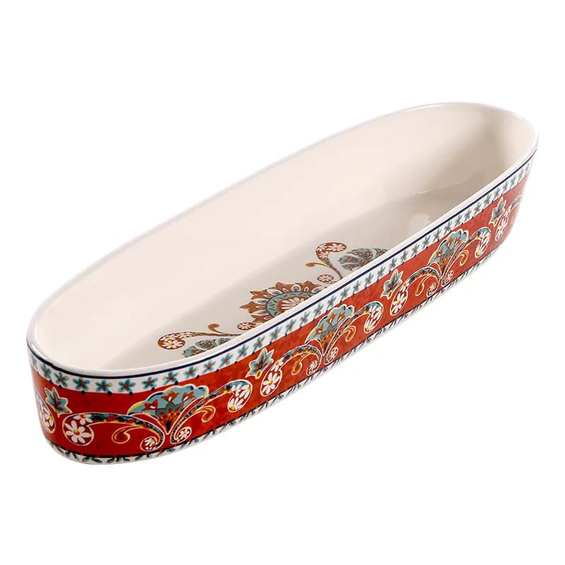 Snack con noci ovali Piatto di frutta Artigianato in ceramica Piatto a nastro sottosmalto Piatto decorativo di frutta secca Stoviglie per feste