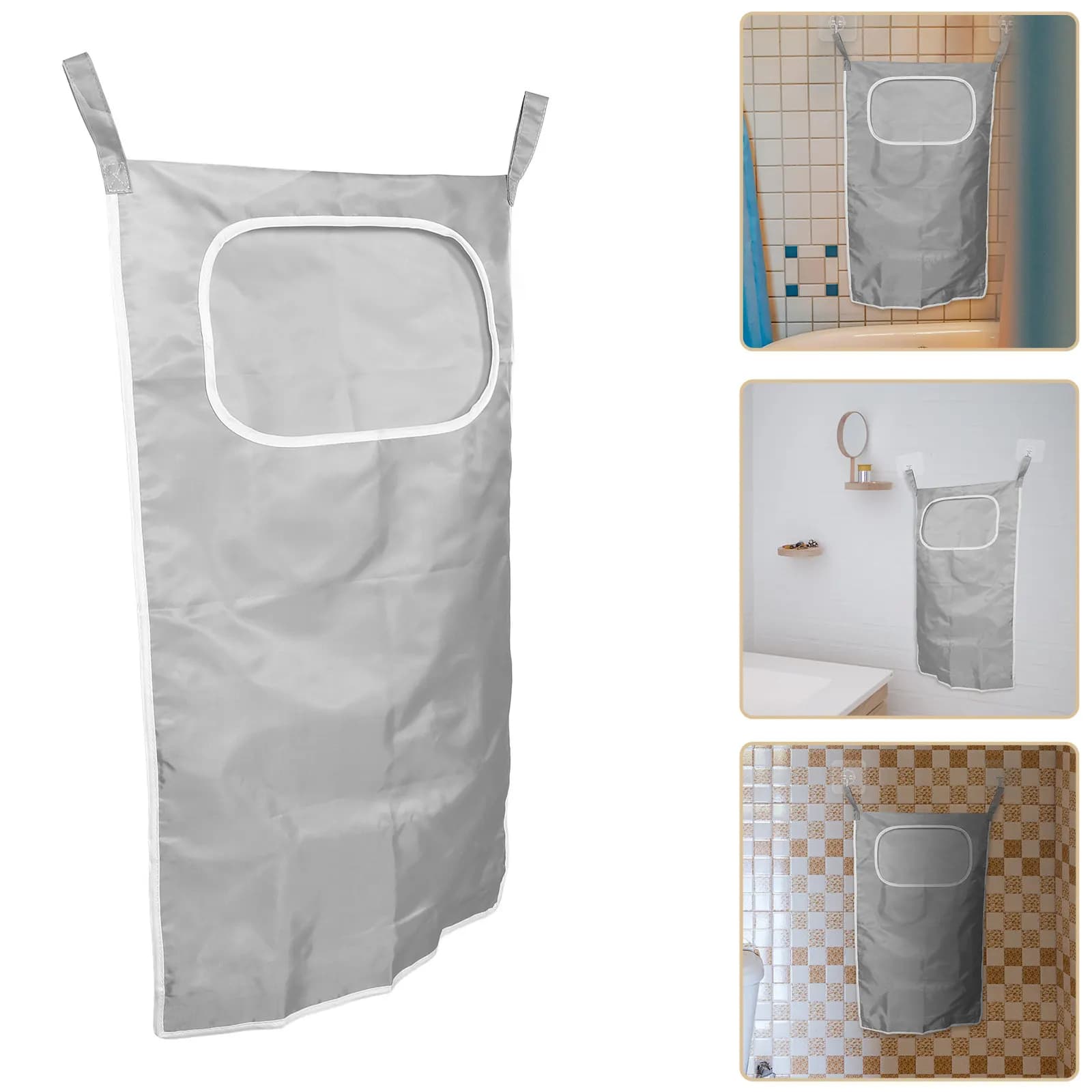 Door Hanging Laundry Hamper Space Saving Fabric Organizer Zipper Bottom Clothes Storage Bag for Dorm Bedroom Door Hanging Hamper